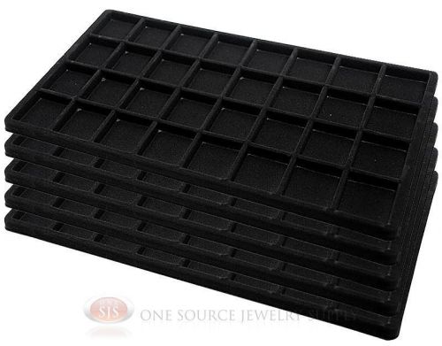 5 Black Insert Tray Liners W/ 32 Compartments Drawer Organizer Jewelry Displays