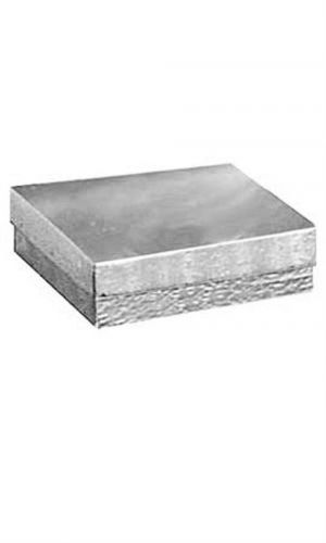 Durable and Attractive Cotton-Filled Jewelry Boxes - Silver  3 1/2 ” x 3 1/2 ” x 1&#034;