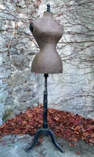 Antique French Wasp Waist  Mannequin - Ebonised Stand