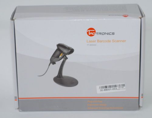 TaoTronics Auto Scan Laser Barcode Scanner with Bracket Stand Black