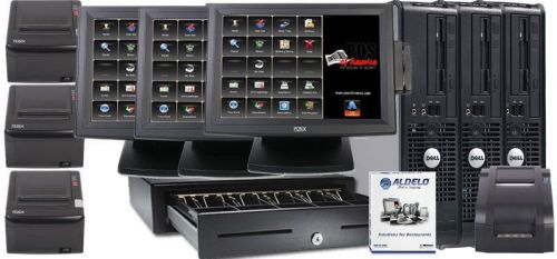 Aldelo 2013 pro restaurant bar pizza bakery 3 pos stations system windows 7 new for sale