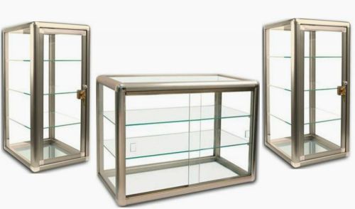 Set of 3 Commercial  Countertop Store Fixture Glass Display Cases. Lock/Key