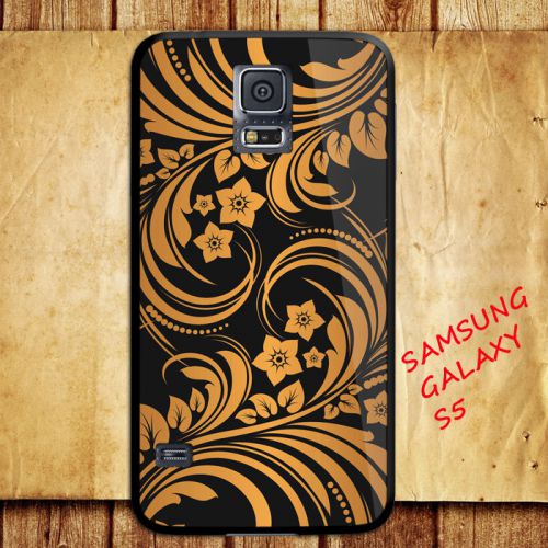 iPhone and Samsung Galaxy - Vintage Floral Brown Black - Case