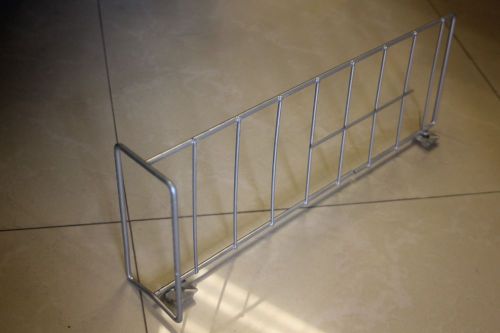 Lot of 10 silver center lipped shelf dividers for gondola -6&#034; high,17&#034; deep-used for sale