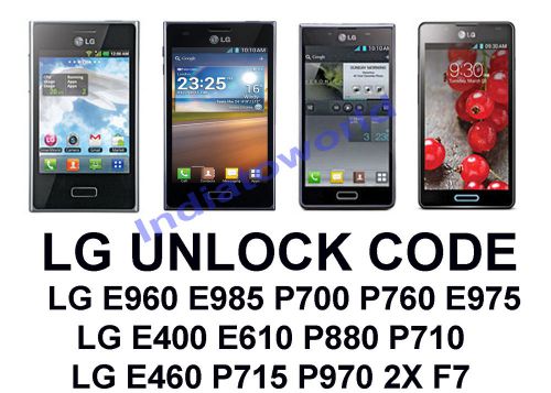 Lg unlock codeat&amp;t t-mobile usa e960 e985 e975 e400 e610  e460 for sale