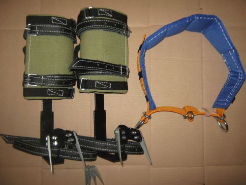 Tree climbing spike set and safety belt for sale