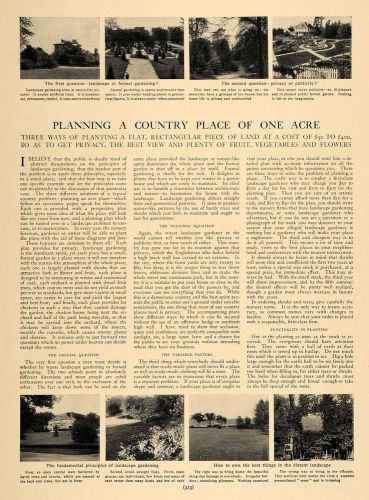 1905 article country house acre land garden evergreens - original cl9 for sale
