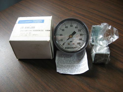 New ashcroft 5wj35 pressure gauge  0 to 100 psi for sale