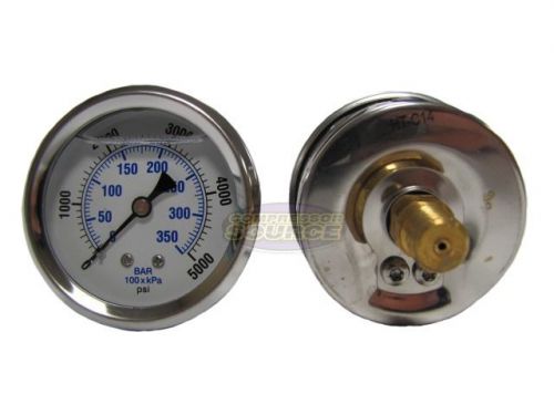 Liquid filled 5000 psi air pressure gauge w/ 2.5&#034; face back mount 1/4&#034; npt for sale
