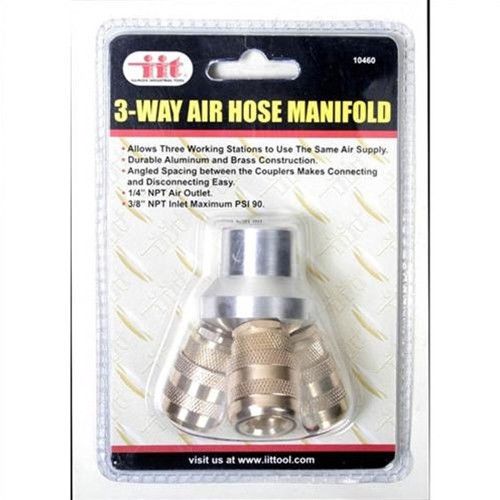 3 way air hose manifold quick connect brass couplers 1/4&#034; npt air tools for sale