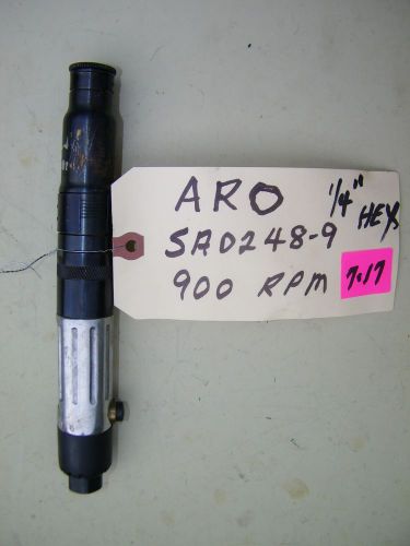 ARO CORP. INLINE -PNEUMATIC NUTRUNNER- SA0248-9, 900 RPM, 1/4&#034; HEX.