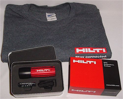Hilti tools - gray t-shirt size xl + hilti led flashlight - mint for sale