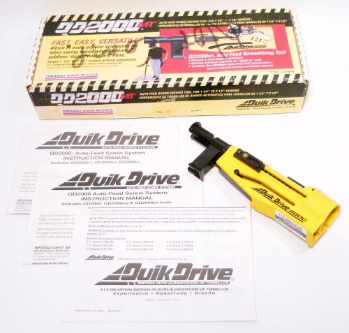 Quik Drive 2000 MT Auto Feed VSR Screw Gun Screwdriving Tool