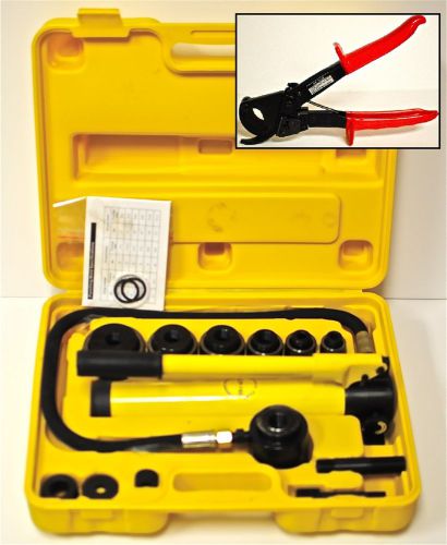 Combo Pack - Hydraulic Knockout Punch Kit 10T &amp; Ratchet Cable Cutter 240 SQ-MM