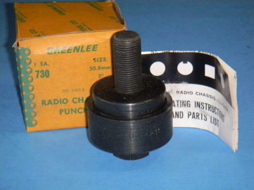 GREENLEE Model 730 2&#034; Round Radio Chassis Knockout Punch # 500 2425.6 -3 Pc NOS