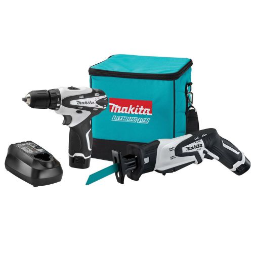 Makita lct212w 12v max lithium-ion cordless 2-pc. combo kit fd02 drill rj01 saw for sale