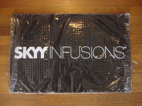 Rectangle SKYY VODKA INFUSIONS Black Rubber Bar Mat Round Pegs 18X12