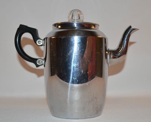 Vintage Sona Chrome Ware NCJ Coffee Pot Percolator Stove 6 cup