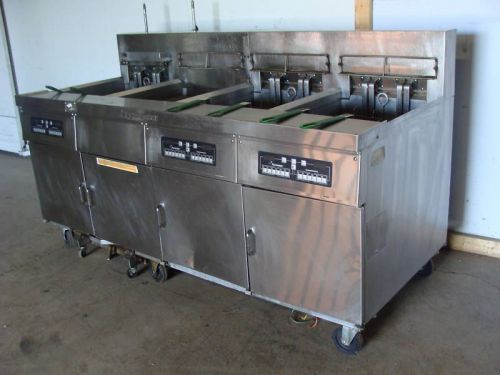 Heavy duty commercial frymaster commercial 3 bank electric fryers with dumpster for sale