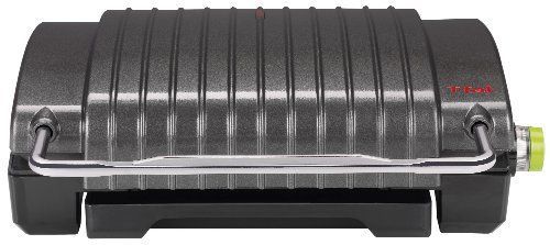 New the t-fal gc430d52 4-burger curved grill with non-stick plates  silver for sale