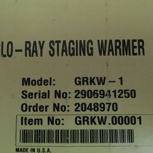 Hatco GRKW-1 Glo-Ray Staging/Specialty Warmer