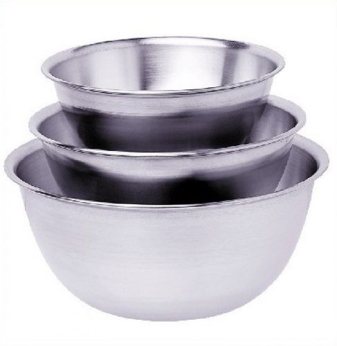 3pc/set winco stainless steel food mixing bowls includes: 3, 5, &amp; 8 qt new for sale