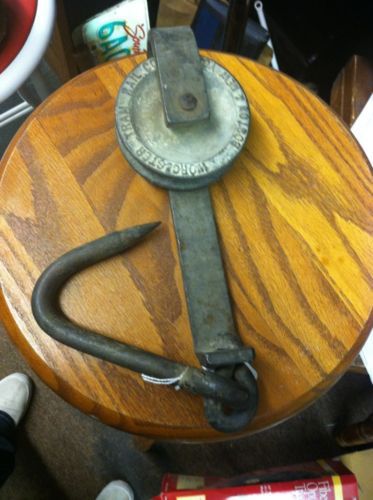 Old Industrial Worcester Meat Hook &amp; Pulley Boston &amp; New York Tram Rail Co.