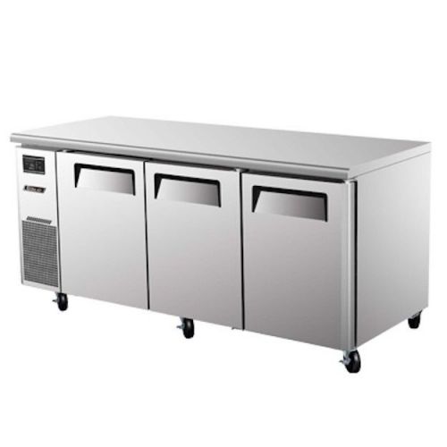 New turbo air 72&#034; j series stainless steel undercounter refrigerator! 3 doors! for sale