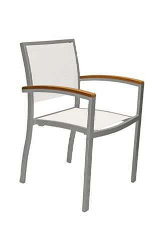 New Florida Seating Restaurant Aluminum Outdoor Batline Weave Chair with Arms