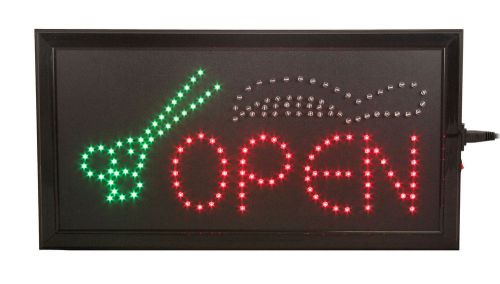Bright led 19&#034;x10&#034;neon light led open sign scissor comb open for sale
