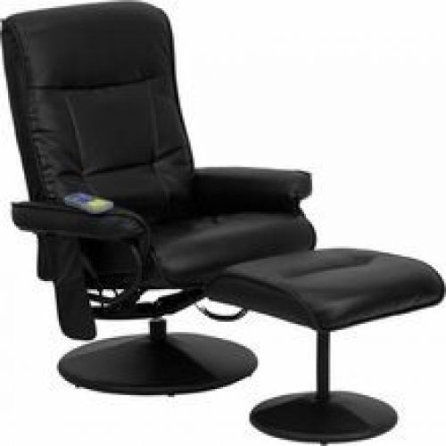 Flash furniture bt-7320-mass-bk-gg massaging black leather recliner and ottoman for sale