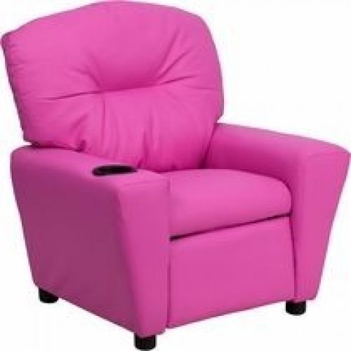 Flash Furniture BT-7950-KID-HOT-PINK-GG Contemporary Hot Pink Vinyl Kids Recline