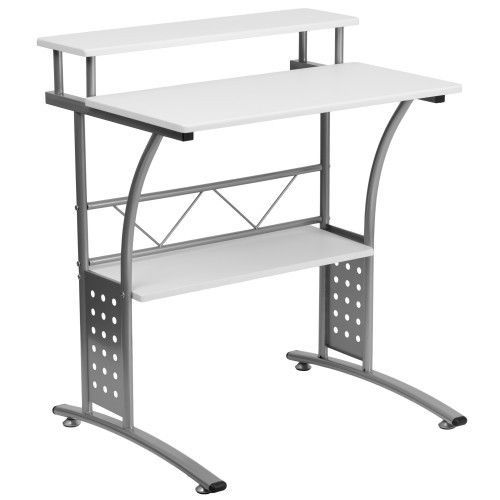 Flash Furniture NAN-CLIFTON-WH-GG Clifton White Computer Desk