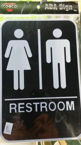 ADA UNISEX RESTROOM SIGNS BRAILLE TEXT BLACK PLASTIC MEETS ADA SPECIFICATIONS