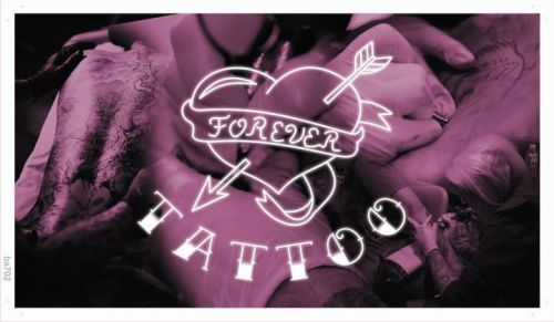 ba702 Tattoo Forever Heart Shop Art Banner Shop Sign