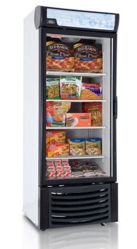 Wow!  new 1 one door glass display freezer 120 volt for frozen food with casters for sale