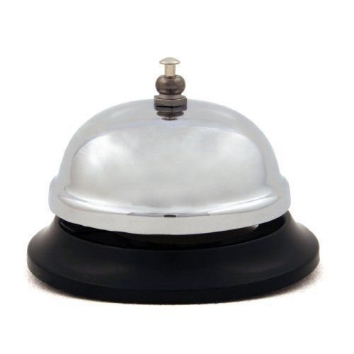 Kikkerland design hotel style retro classic office desk bell sc03 stainless stee for sale