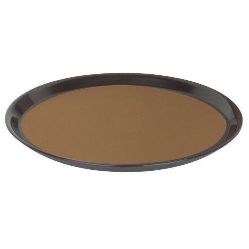 14&#034; round non-slip cork surface serving tray - brown for sale