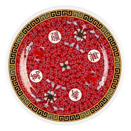 NEW Thunder Group Peacock Collection 12-Pack Plate  10-3/8-Inch  Melamine  Red