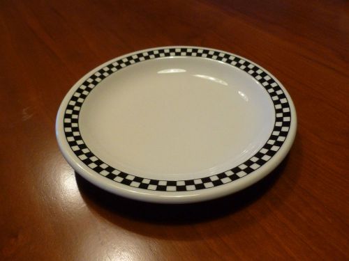 Homer Laughlin China 6-1/2&#034; Plate, Narrow Rim, Checkers Pattern (Dozen)
