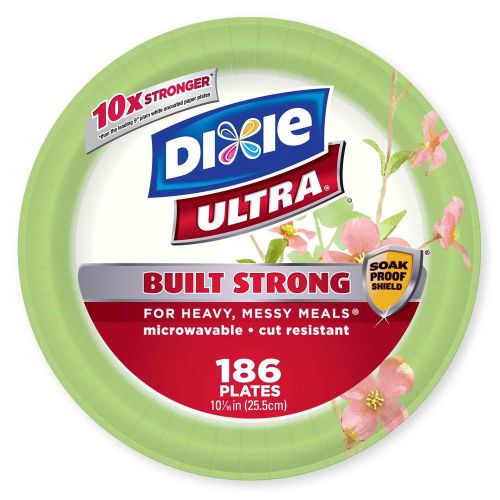 Dixie Ultra Paper Plates 10 1/16 in 186 Heavy Duty Disposable Large Picnic Plate
