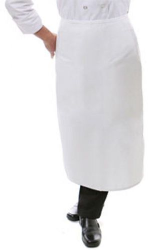 F24n white bistro apron no pocket 65/35 poly-cotton twill 30315 for sale