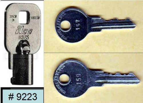 Vendstar 3000 machines Back door (coin) key # 9223 and top lid keys # 157, #159