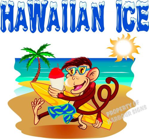 Hawaiian Decal 14&#034; Shave Ice Concession Trailer Food Truck Cart Vinyl Sticker