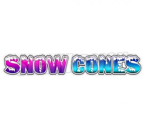 48&#034; SNOW CONES Concession Decal sno kone cone cart trailer stand sticker