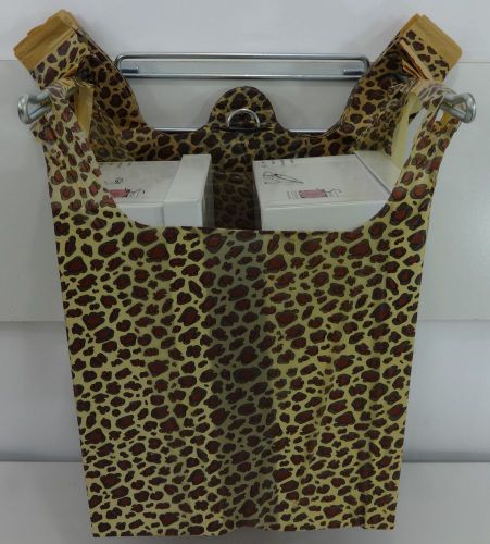 Leopard Print Design Plastic T-Shirt Shopping Bags Handles 11.5&#034; x 6&#034; x 21&#034;