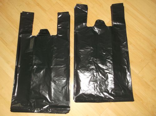 PLASTIC SHOPPING BIG 300 STANDARD  BLACK BAGS  SIZE 21 by10 by 6 inches.