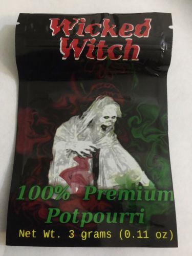 100 Wicked Witch 3g EMPTY** mylar ziplock bags (good for crafts jewelry)