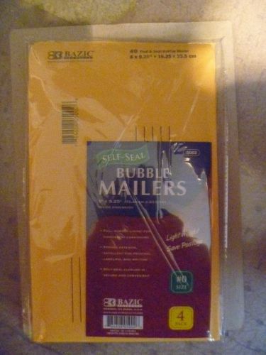 5 NEW PACKAGES OF SELF SEAL BUBBLE MAILERS 6&#034; x9.25&#034;  SIZE #0 - 20 TOTAL