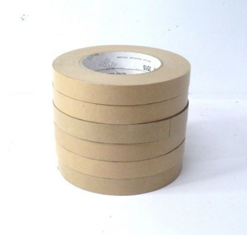6 pieces!! 3m 2515 96mm x 55m flat back paper masking tape color-tan -surplus for sale